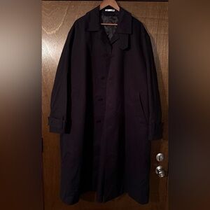 Zara Man Large Black Cotton Trench Coat / NWOT